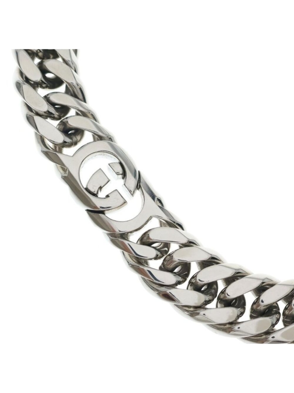Gucci Interlocking G Cuban Link Chain Necklace Silver